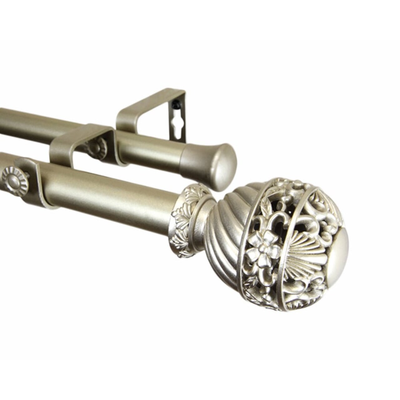 Rod Desyne Home Decorative Lanette Double Curtain Rod 120-170" - Light Gold